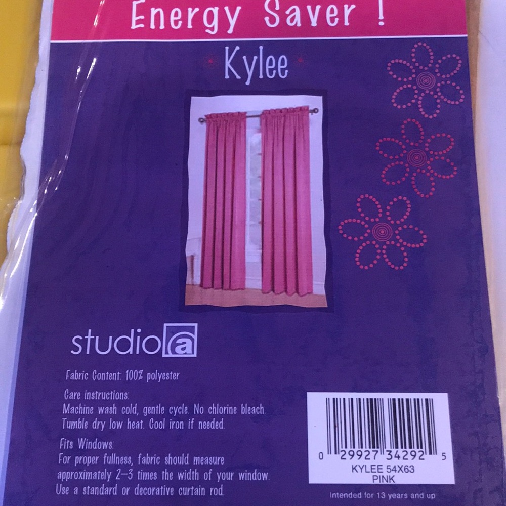 Blackout curtain, sheer curtain, and curtain rod!